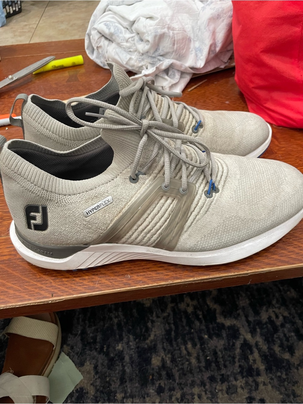 FootJoy HyperFlex Knit Golf Sneakers in Light Gray and White